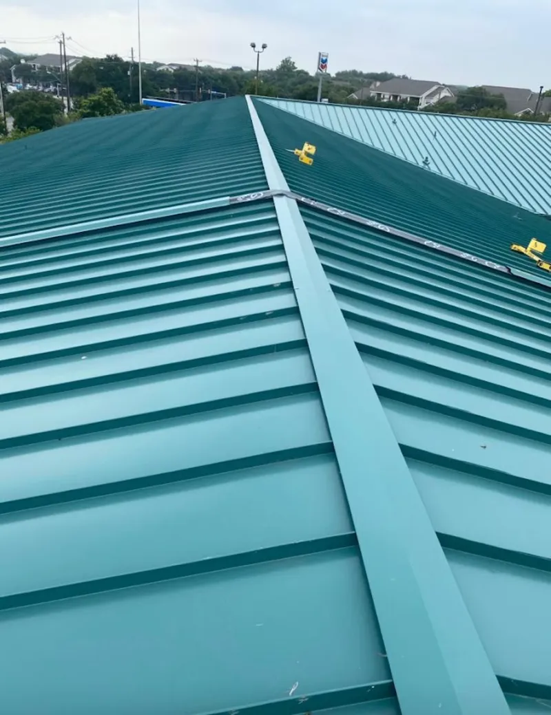Green commercial metal roof ridge and valley for Metal Roof Repair in Enumclaw